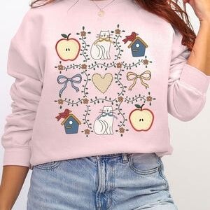 Pink Graphic Women Sweater